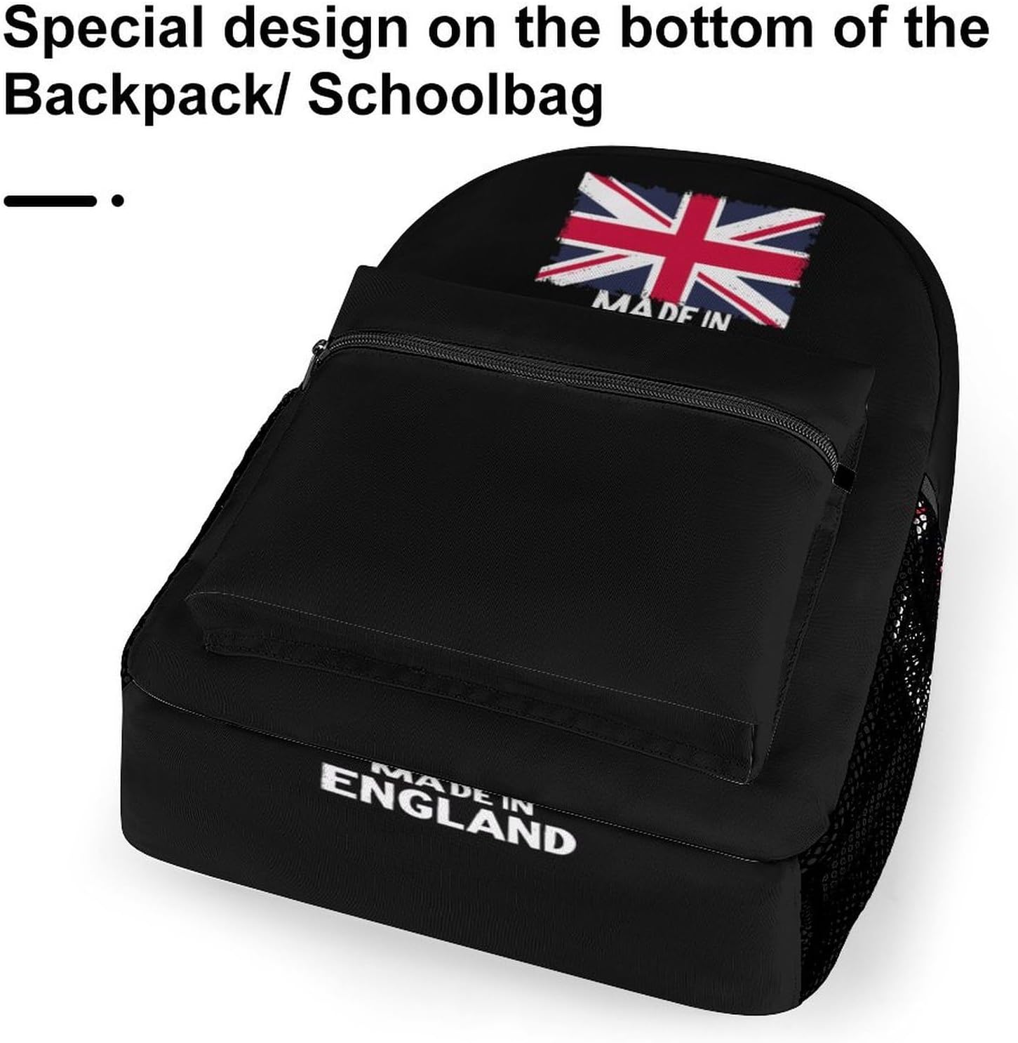 Made in England British Flag Union Jack Laptop Backpack Lightweight Travel Daypack Shoulder Bag for Men Women