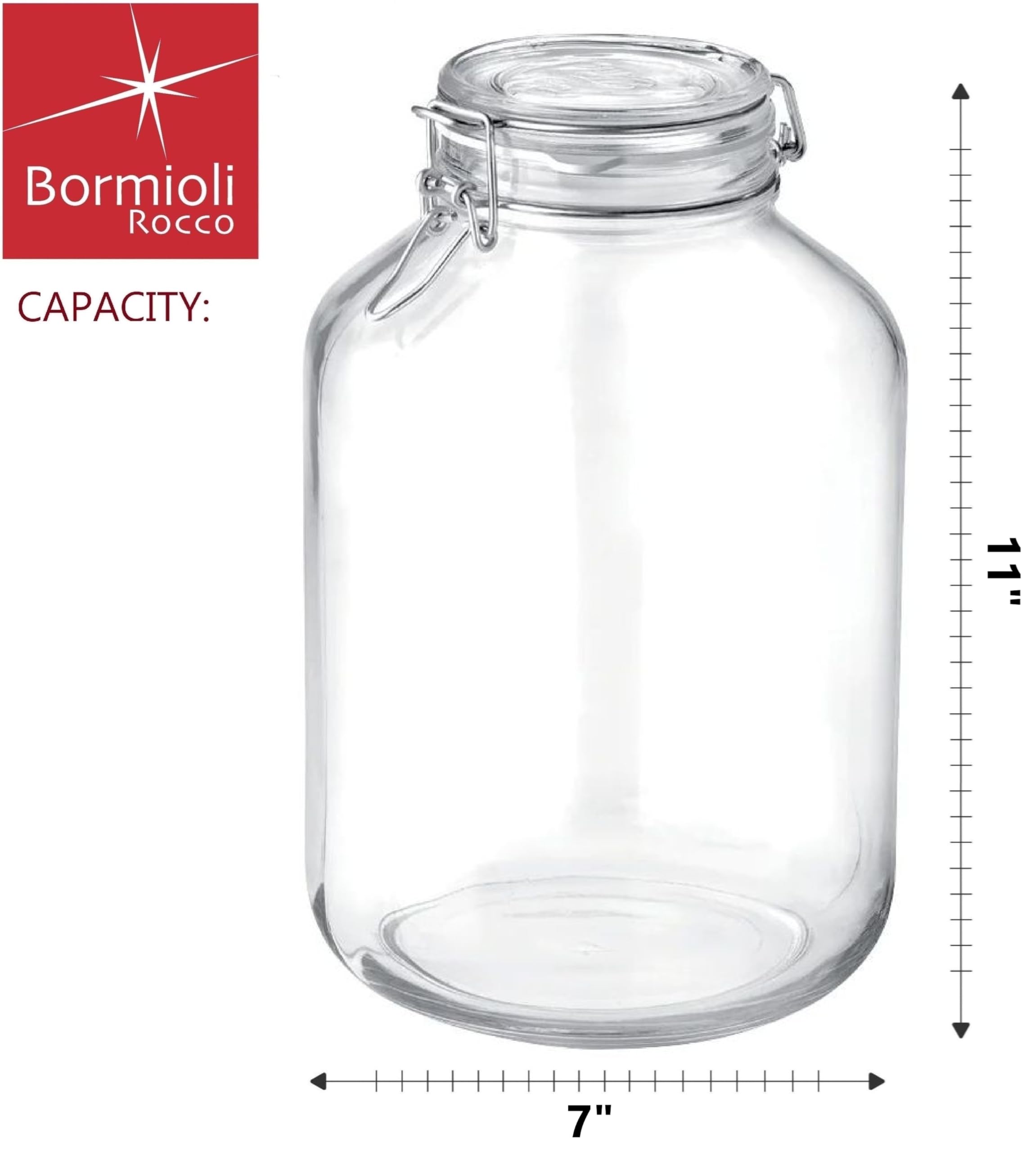 Bormioli Rocco FBA_450492799 Fido - Tarro transparente, 166 onzas, 5 L