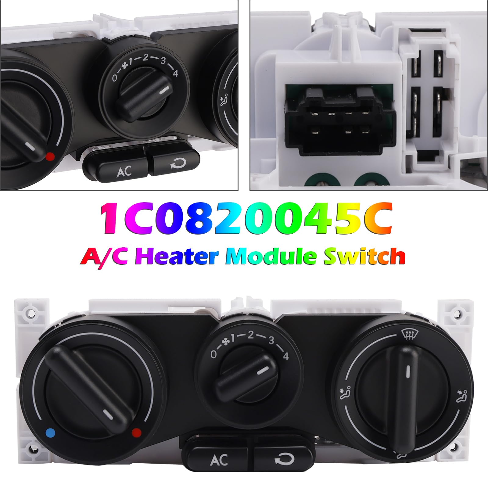 Topteng 1C0820045C A/C Heater Control Panel Climate Control Module Switch Apto para VW Beetle
