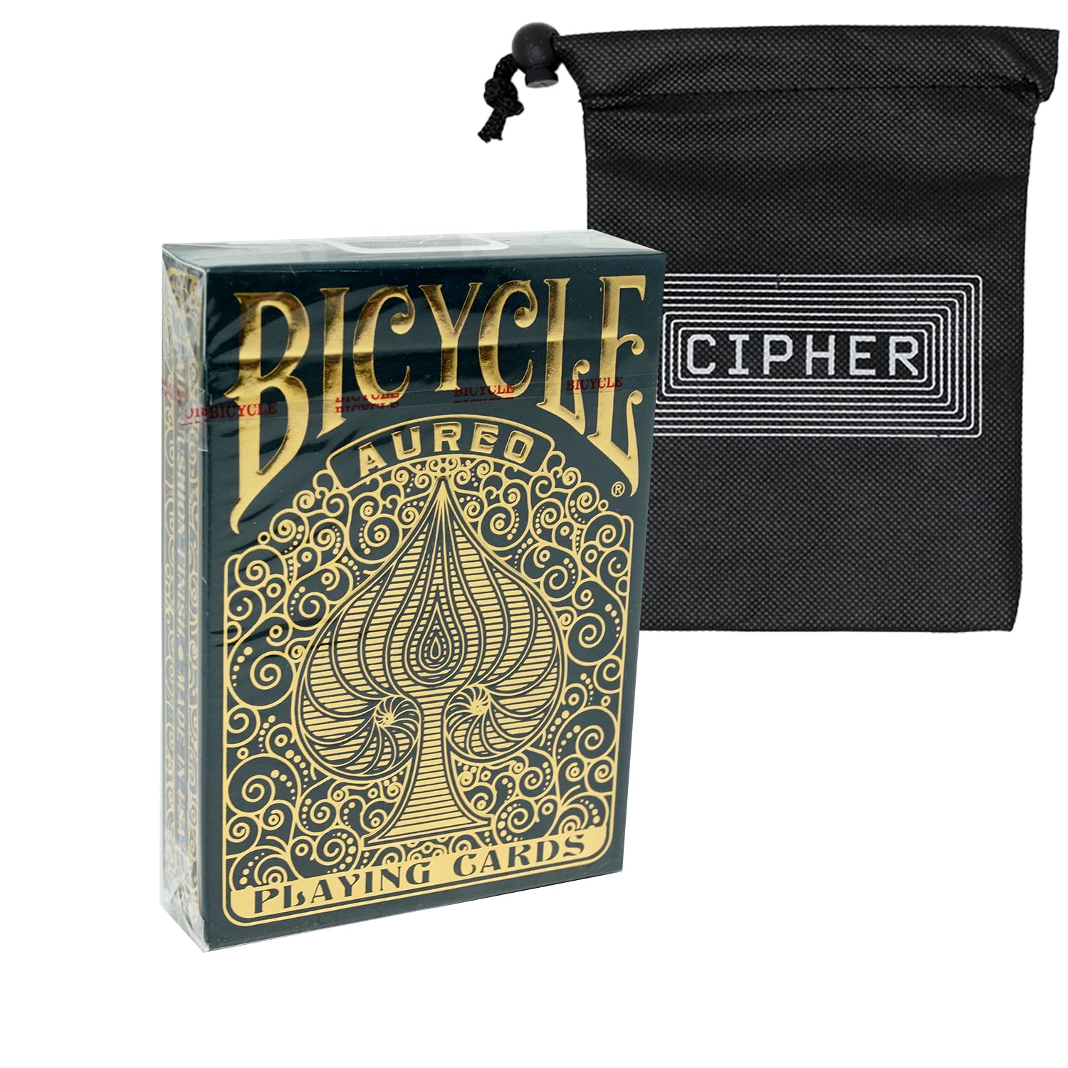 Bicycle Aureo Playing Cards - Premium Collectible Bicycle Deck - Includes Cipher Playing Cards Bag