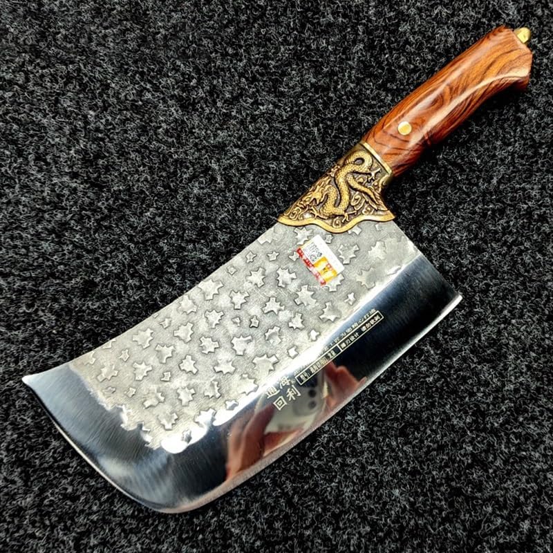 Meat Cleaver,Cleaver Knife 8 Inch Slicing Knife Butcher Chefs Cleaver Handmade Forged Longquan Kitchen Knives For Cutting Vegetables, LAMAJIGA5844