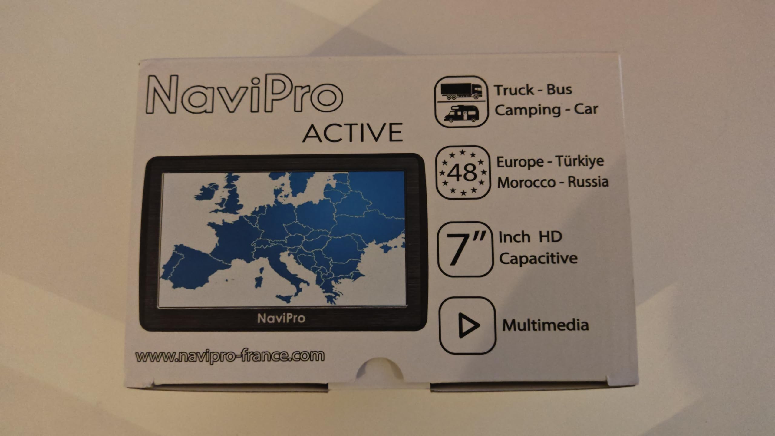 GPS Camping Car 7 Pouces NaviPro Active, Ventouse Aimanté, Europe - Maroc, Russie, Turquie, Aires De Camping - Mise A Jour Gratuite A Vie