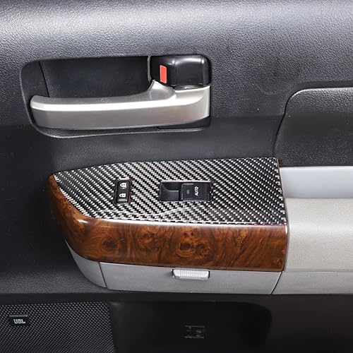 Miniatura 4 de 4 piezas de marco de interruptor de elevación de ventana de puerta de automóvil para Toyota Tundra 2007-2013 accesorios, cubierta de panel de botón
