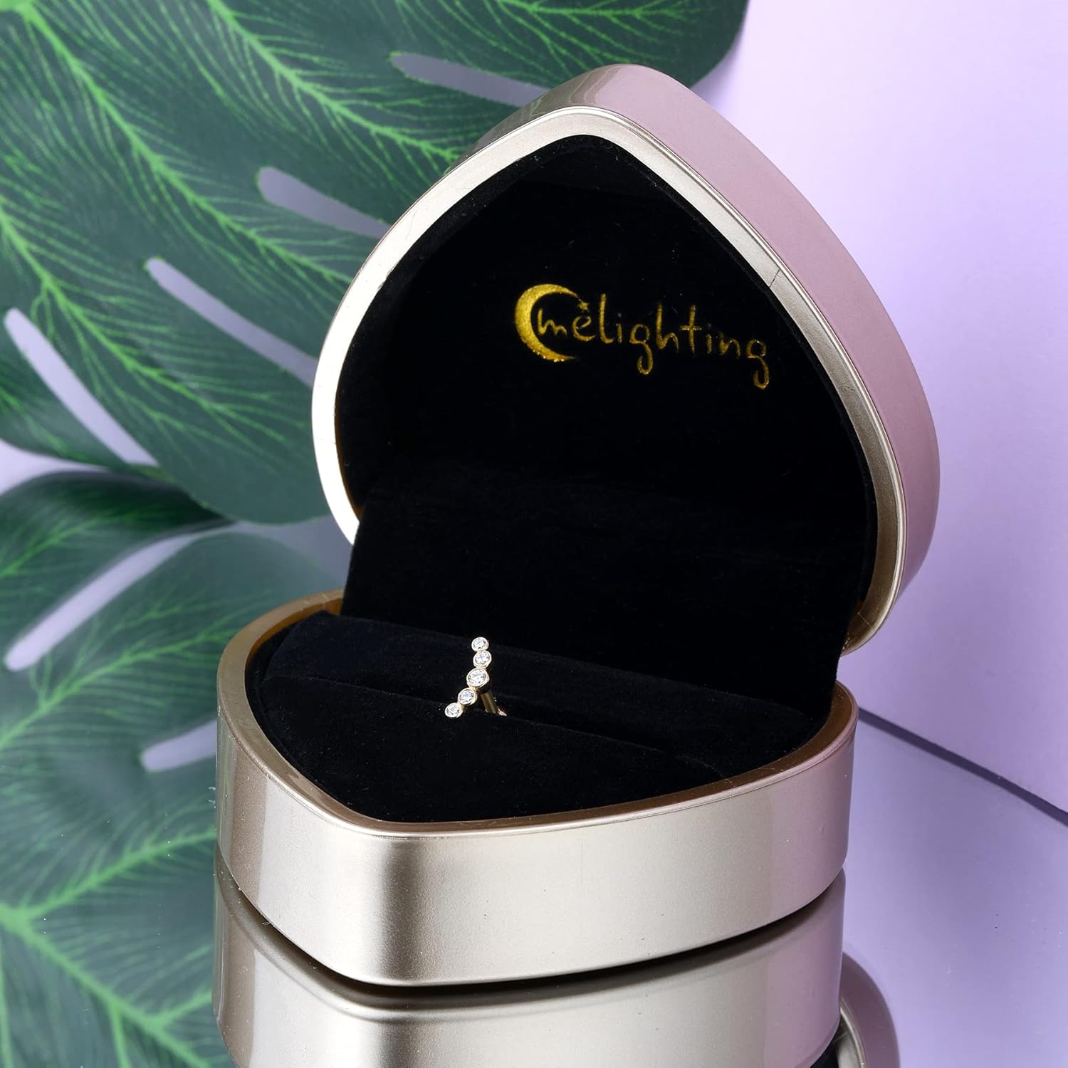 MeIighting 14K Gold Helix Earrings 16G Clear CZ Cartilage Earrings Tragus Piercing Earrings Stud Earring Body Piercing Jewelry - Image 5