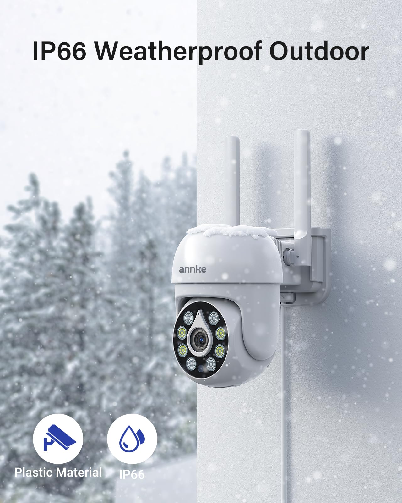 ANNKE 5MP Telecamera PT Wireless per Videosorveglianza Esterna, WiFi IPC, Rilevamento Intelligente delle Persone, Compatibile con NVR Wireless, Audio Bidirezionale, Impermeabile IP67, Visione Notturna