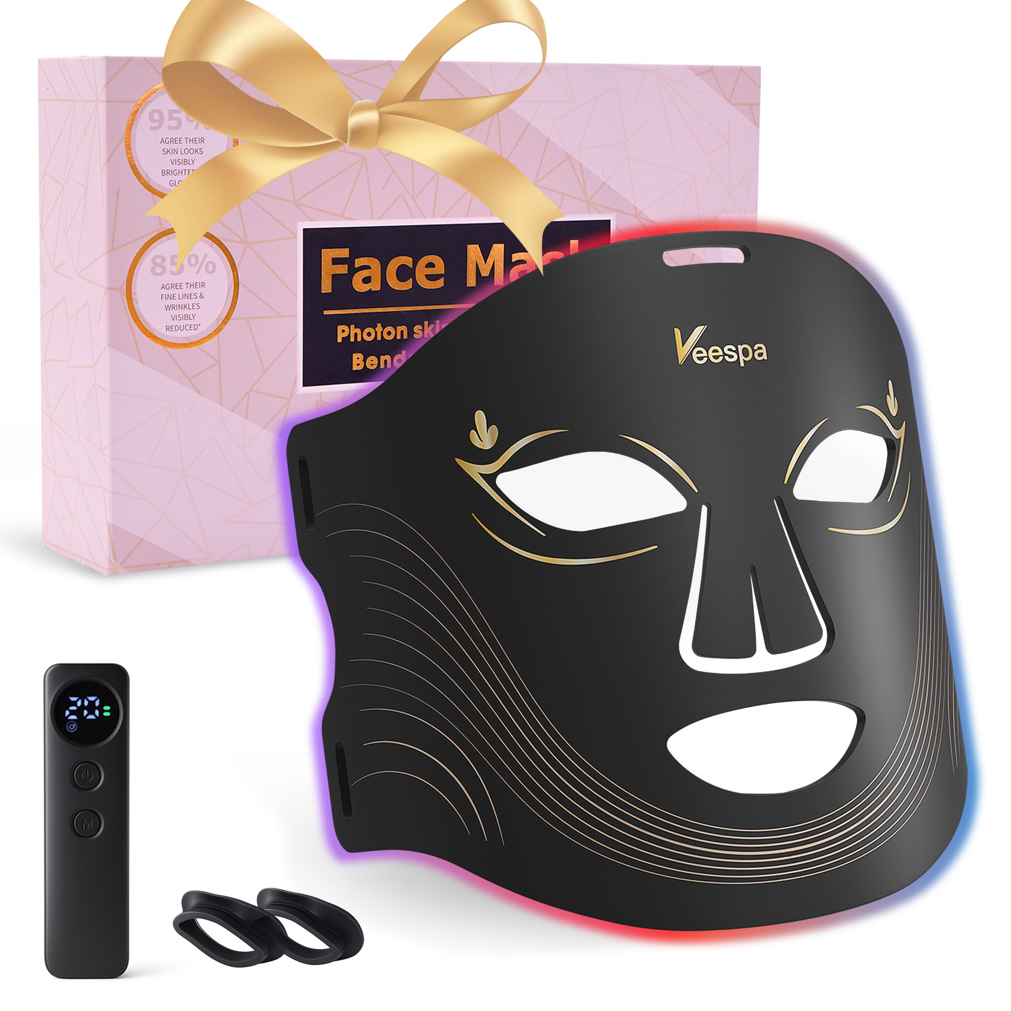 Red Light Therapy for Face Set Led Mask Light Therapy for Face Near-Infrared Light 850nm and Red Light 630nm, 460nm