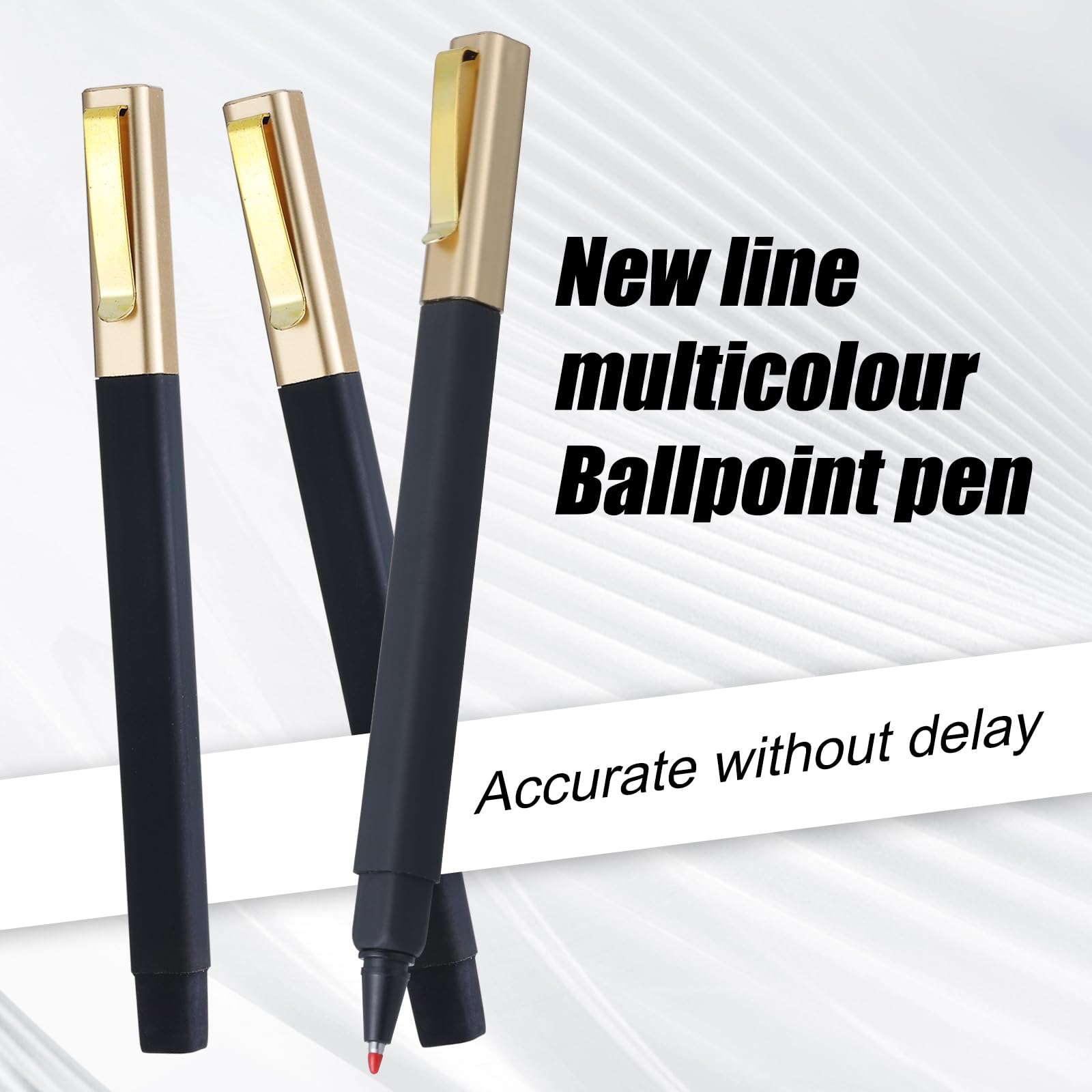 6 Pack Gel Pens Black 0 5 mm Medium Point Gel Ink Black Pens with Cap Quick Drying — view 9