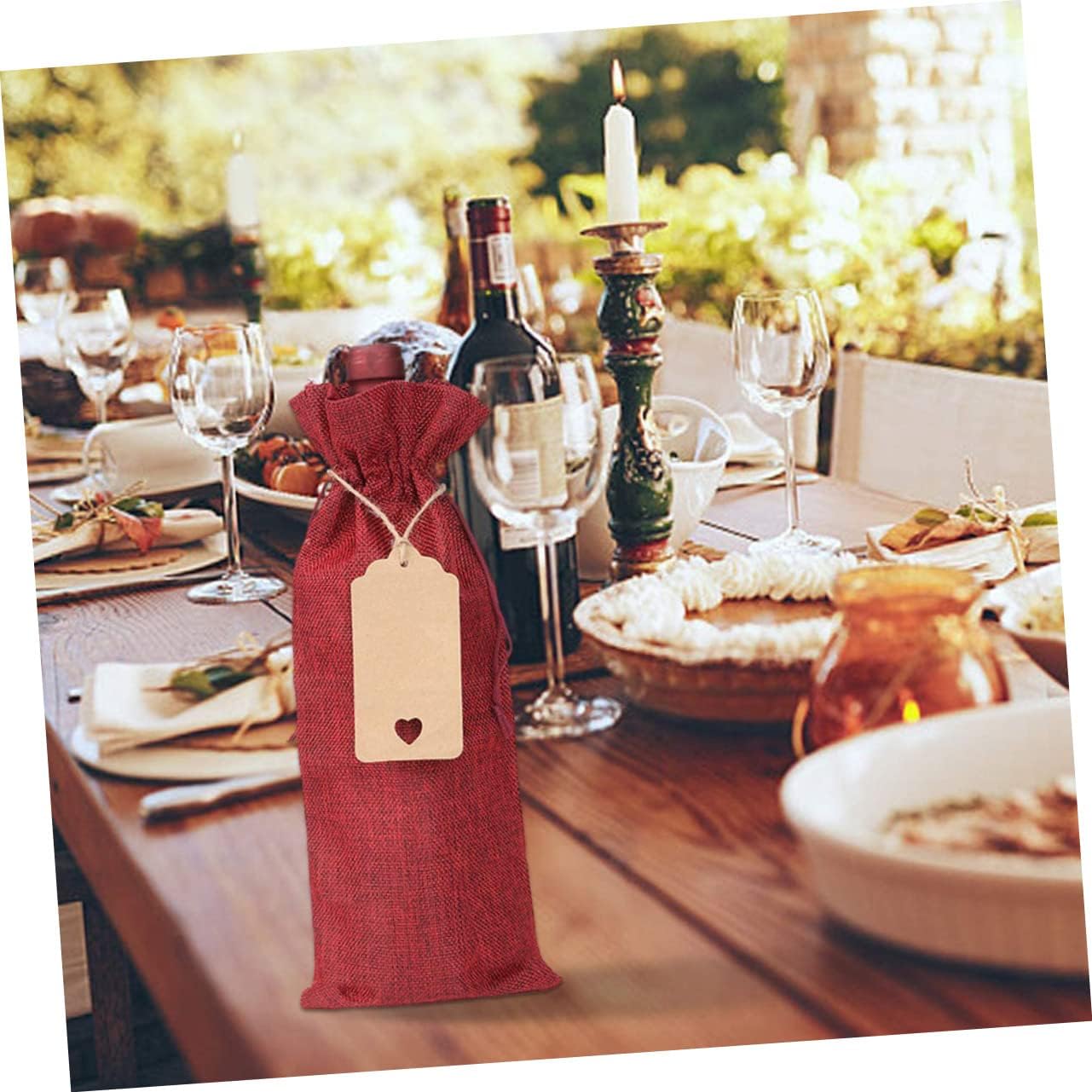 Luxshiny Wine Pouches with Drawstring 12 Sets of Paper Bags for Bottles Liquor Bags to Hide Liquor Wine Bottle Covers for Parties