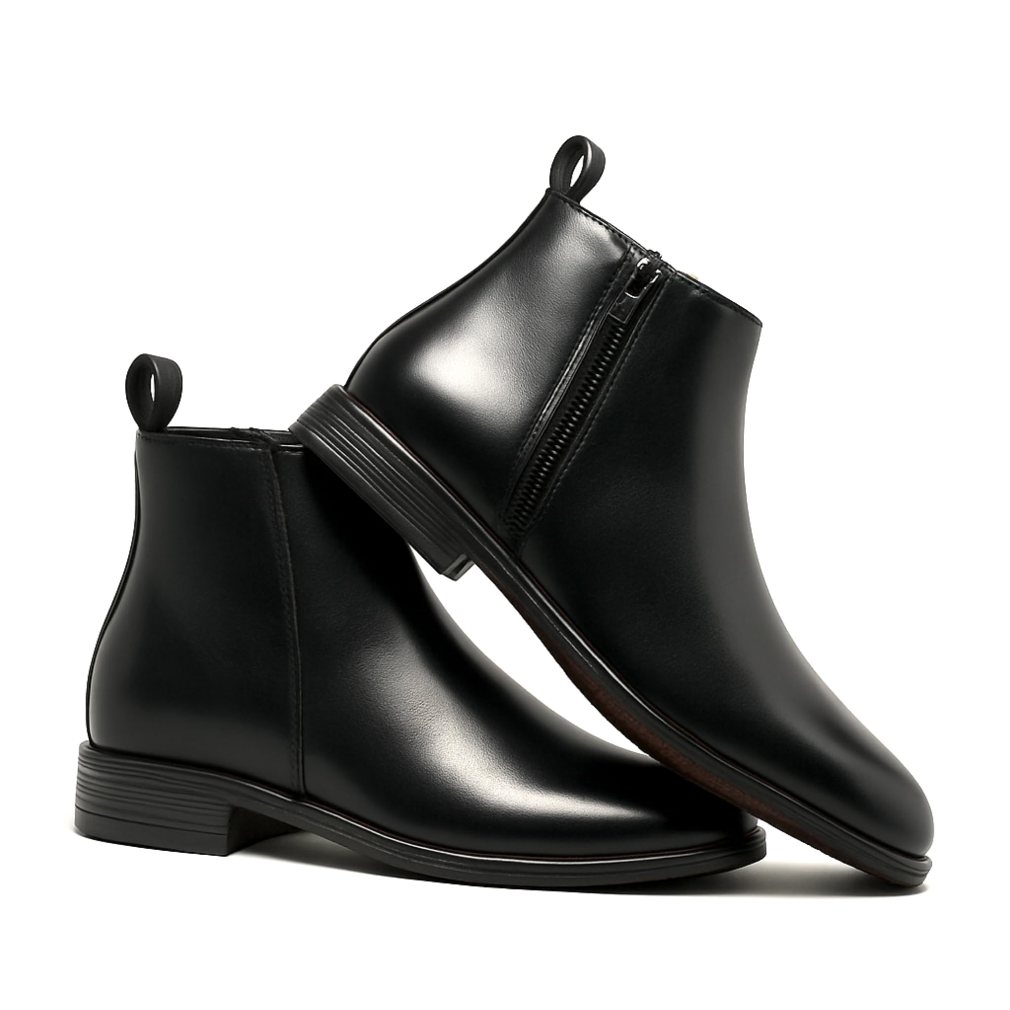 Men's Stylish Chelsea Boots Synthetic Leather Classic Side Zip Up Formal Ankle Shoes-picture-28