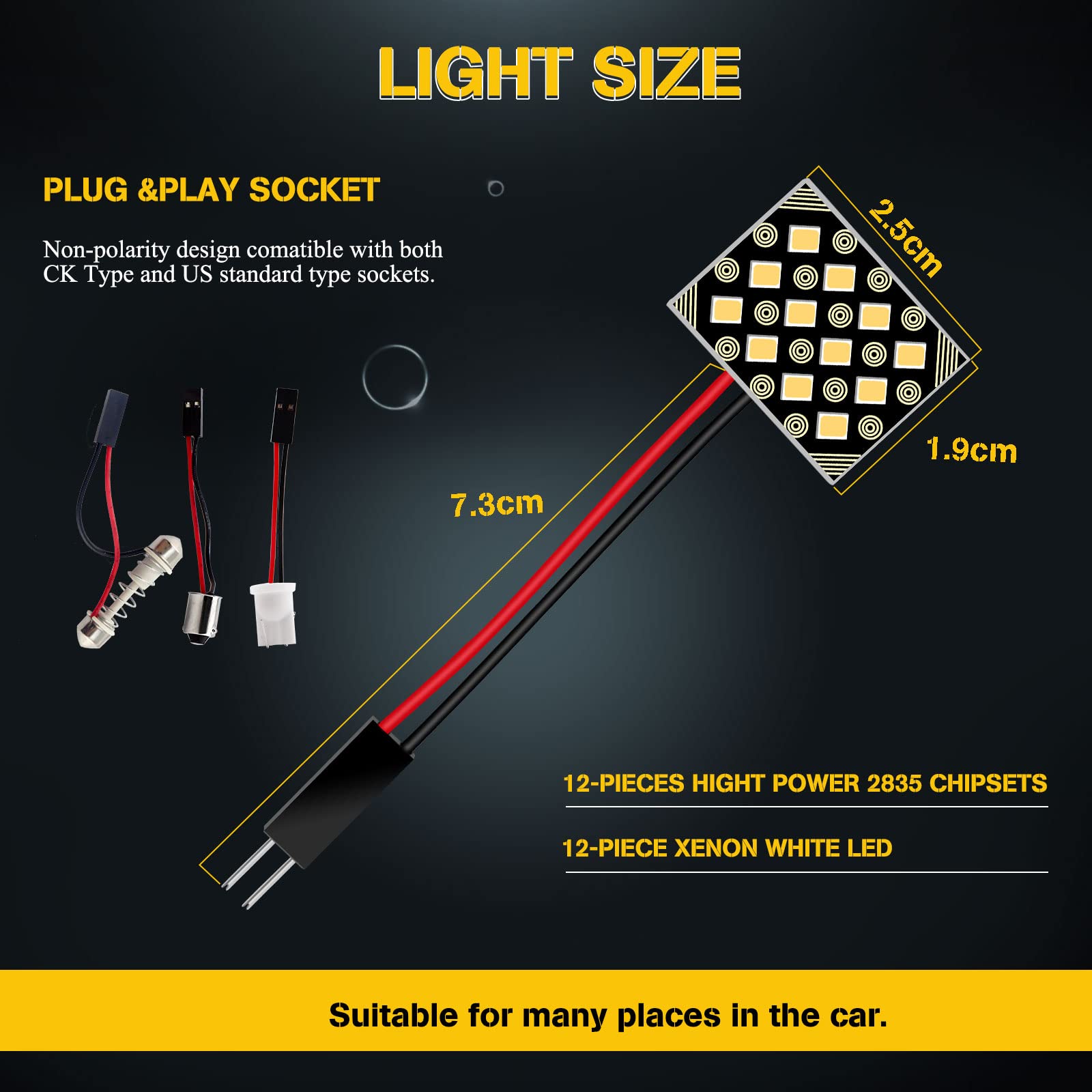 Amazon.com: YM E-Bright 2835 Chipset 12SMD Led Panel Dome Lights