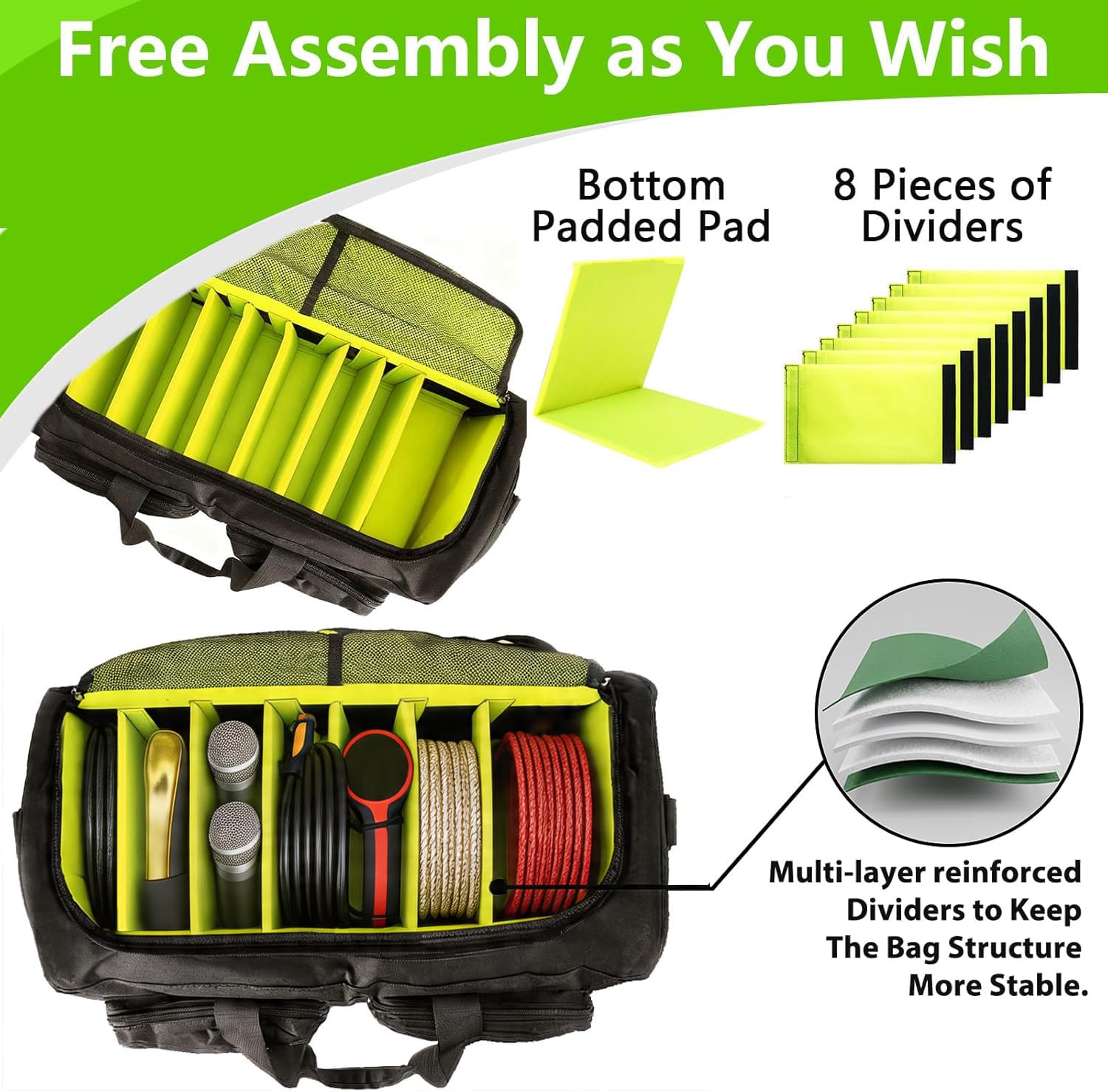 Amazon.com: SNIGJAT DJ Bag, Large Capacity DJ Cable Bag with 6