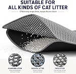 Cat Litter Mat – Large 75x60cm Double-Layer Honeycomb Design, Waterproof & Urine-Proof Leather Bottom Cat Litter Box Mat, Traps Litter to Keep Floors Clean, Gray