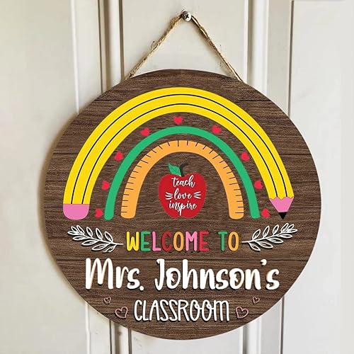 Letreros personalizados del profesor para el aula, regalos de apreciación para profesores, letreros de puerta para profesores, decoraciones de aula