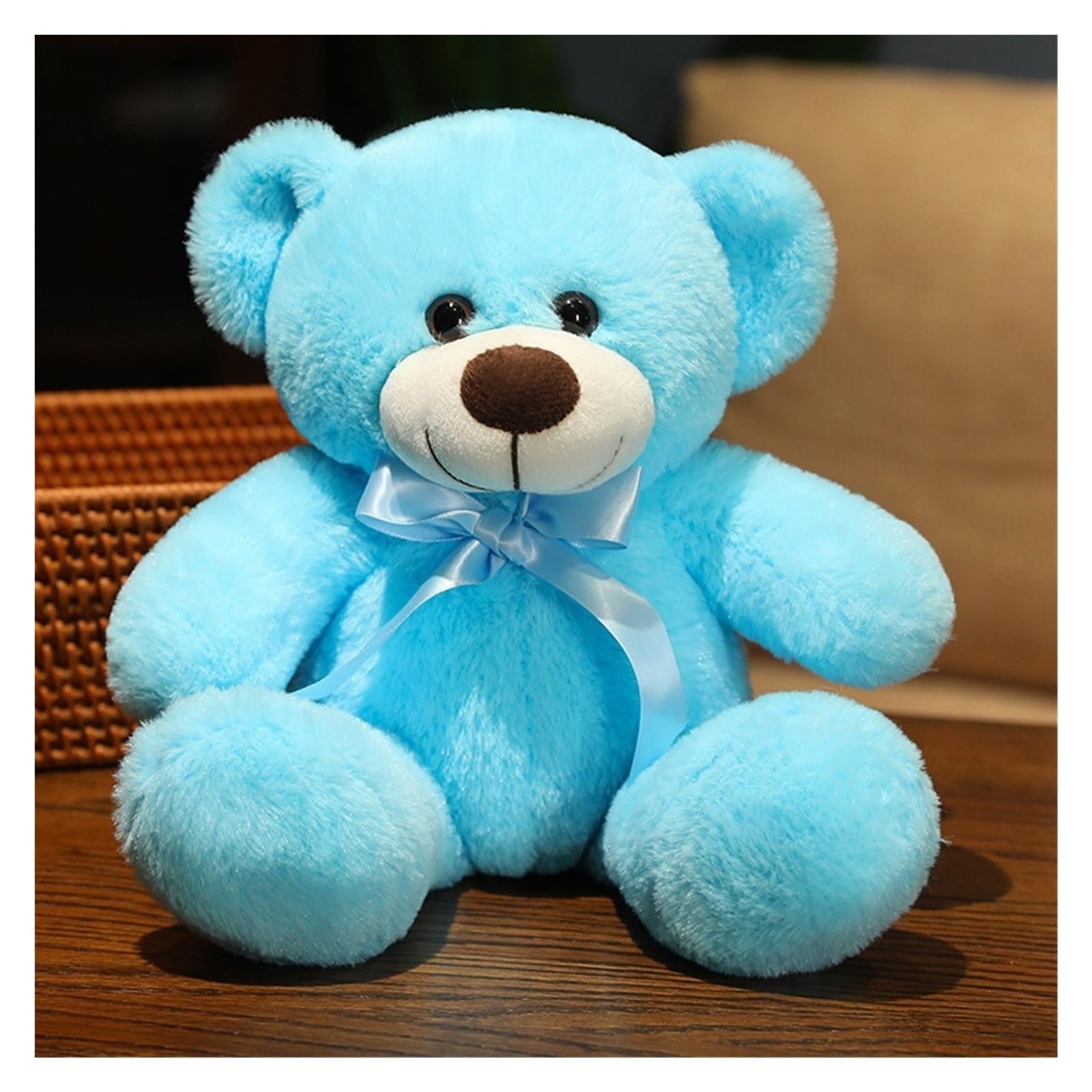 KUKUShining Charming Teddy Bear Plush, Soft And Huggable Stuffed Toy, Great For Kids Adults Perfect For Snuggling, Play, And Home Decoration(Blue)