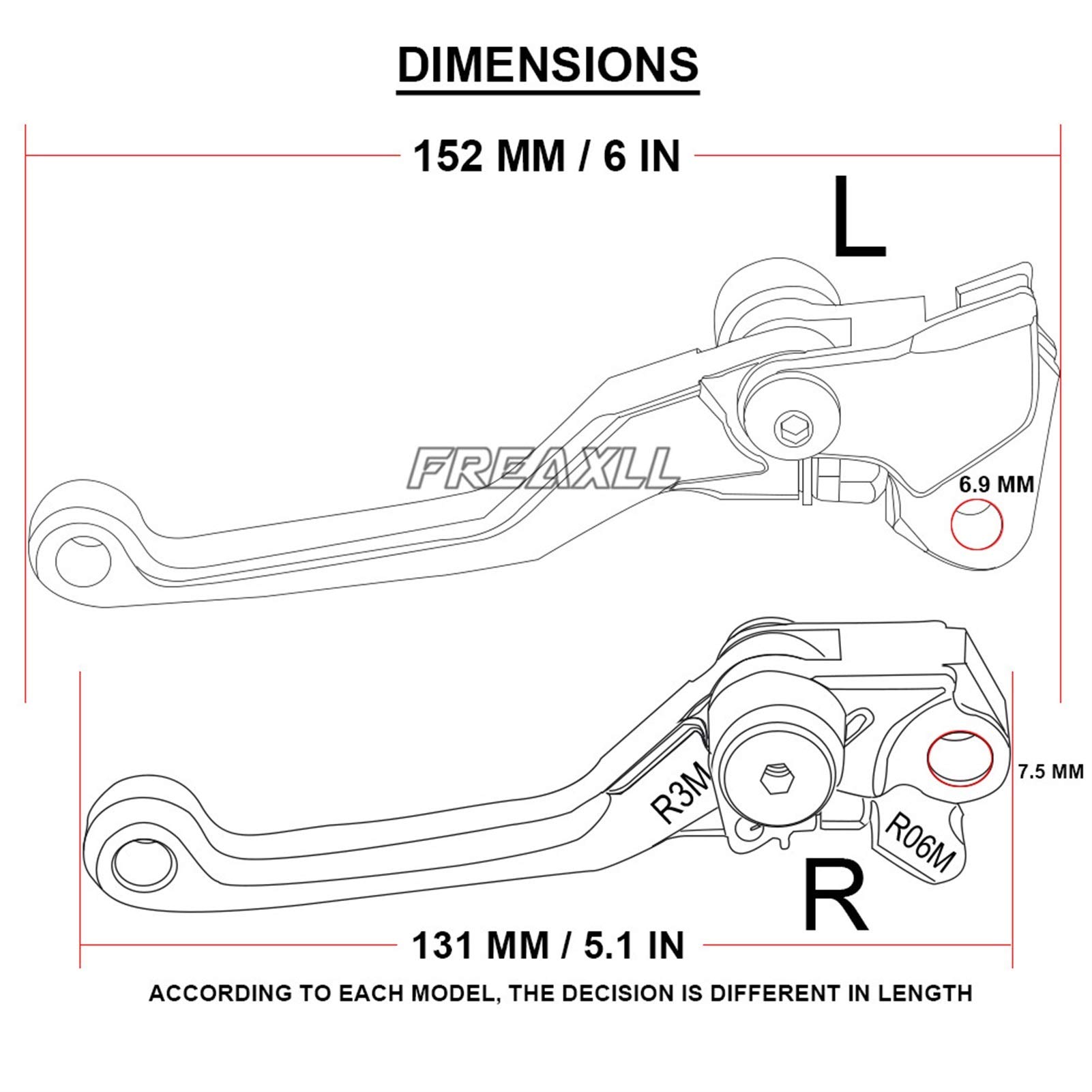 ZLLMY Levier D'Embrayage Et Frein CNC Pour Yamaha YZ 65 85 125 250 426 450F - Modèles 1994 à 2018