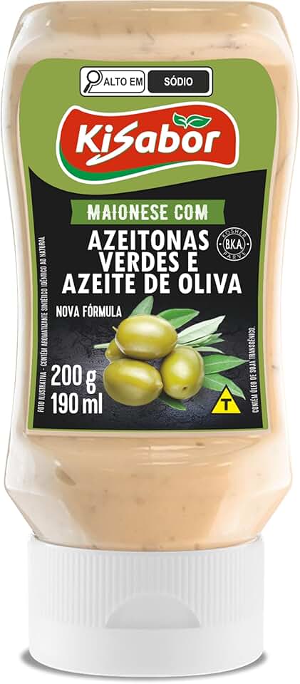 Maionese, Sabor Azeitonas Verdes & Azeite de Oliva, Kisabor, 200 Gramas