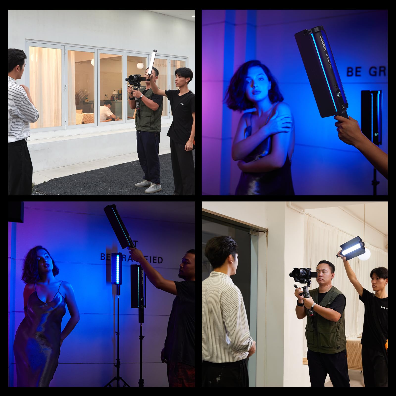 Godox LC500R Mini-RGB-Lichtschlauch Light Stick Hand-held 2500K-8500K Full Color Smartphone APP 15 Lichteffekte mit Scheunentor + Tragetasche