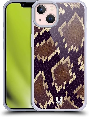 Head Case Designs Funda de gel con patrón de serpiente pitón birmana protección de grado militar compatible con Apple iPhone 13 y compatible con