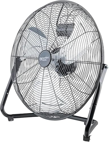 Miniatura 10 de Comfort Zone - Ventilador de piso industrial de alta velocidad de 18 pulgadas de alta resistencia de 3 velocidades, construcción metálica y aspas de