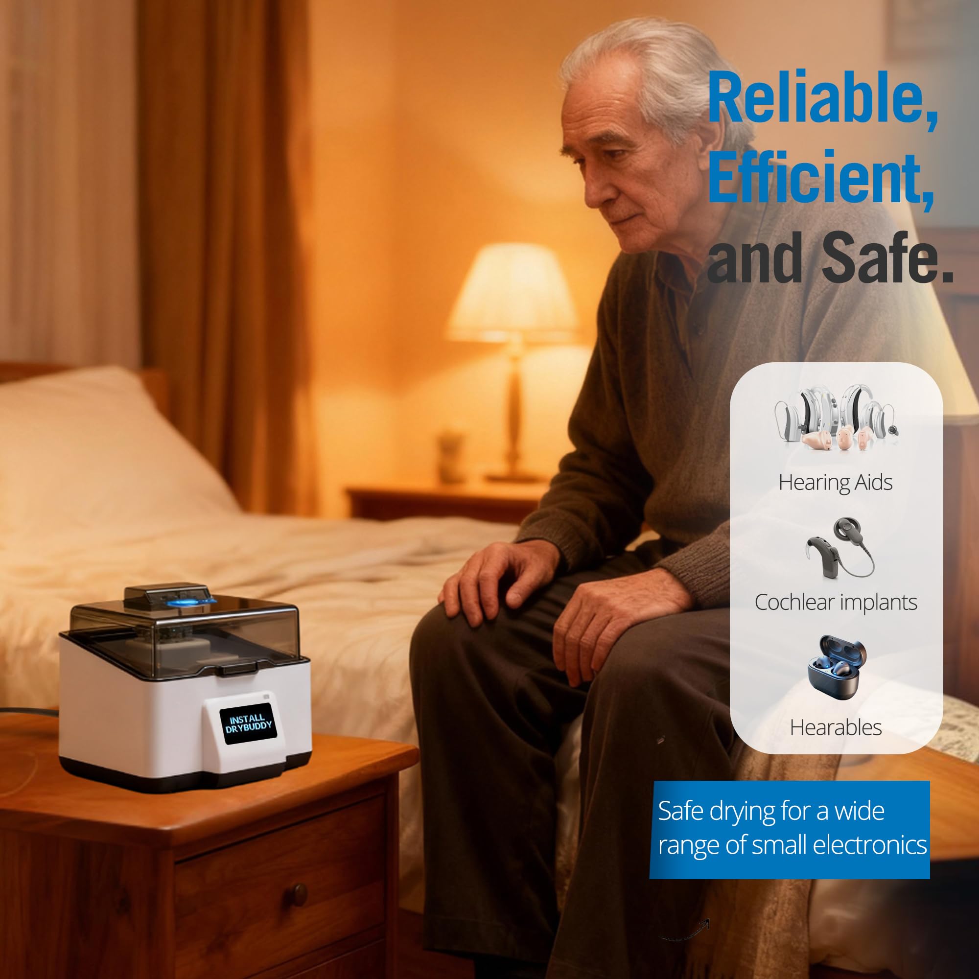 Redux Ultra Dry & Charge - Deumidificatore per apparecchi acustici con asciugatura senza calore, rimozione dell'umidità, porta di ricarica per apparecchi acustici ricaricabili, auricolari e piccoli