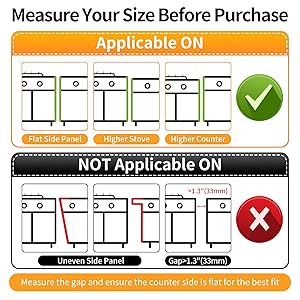 Stainless Steel Stove Gap Covers (2 Pack), Upgraded Version, Stove Gap Filler, Range Trim Kit for Kitchen Counter, Heat Resistant, Adjustable Length 13.8 to 27.5, Width1.3