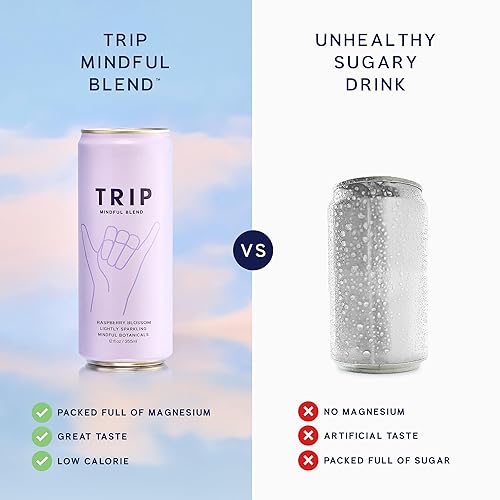Miniatura 6 de TRIP Seltzer adaptógeno ligeramente espumoso, sin alcohol con magnesio, Ashwagandha, melena de león y L teanina, sin azúcar añadido, vegano, paquete