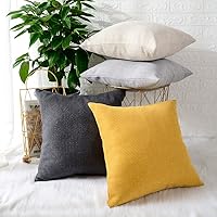 Vista 6 de MERNETTE Funda de cojín cuadrado de chenille, suave, decorativa, para decoración del hogar, para sofá, cama, silla, sillón, paquete de 2