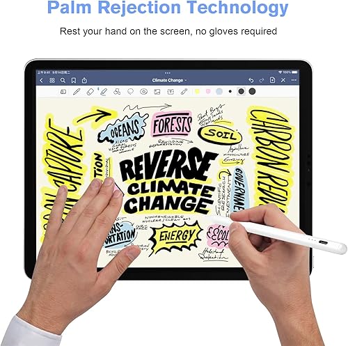 Miniatura 4 de Lápiz óptico para iPad con rechazo de palma, diseño sensible a la inclinación y magnético, lápiz iPad compatible con modelos 2018 y posteriores