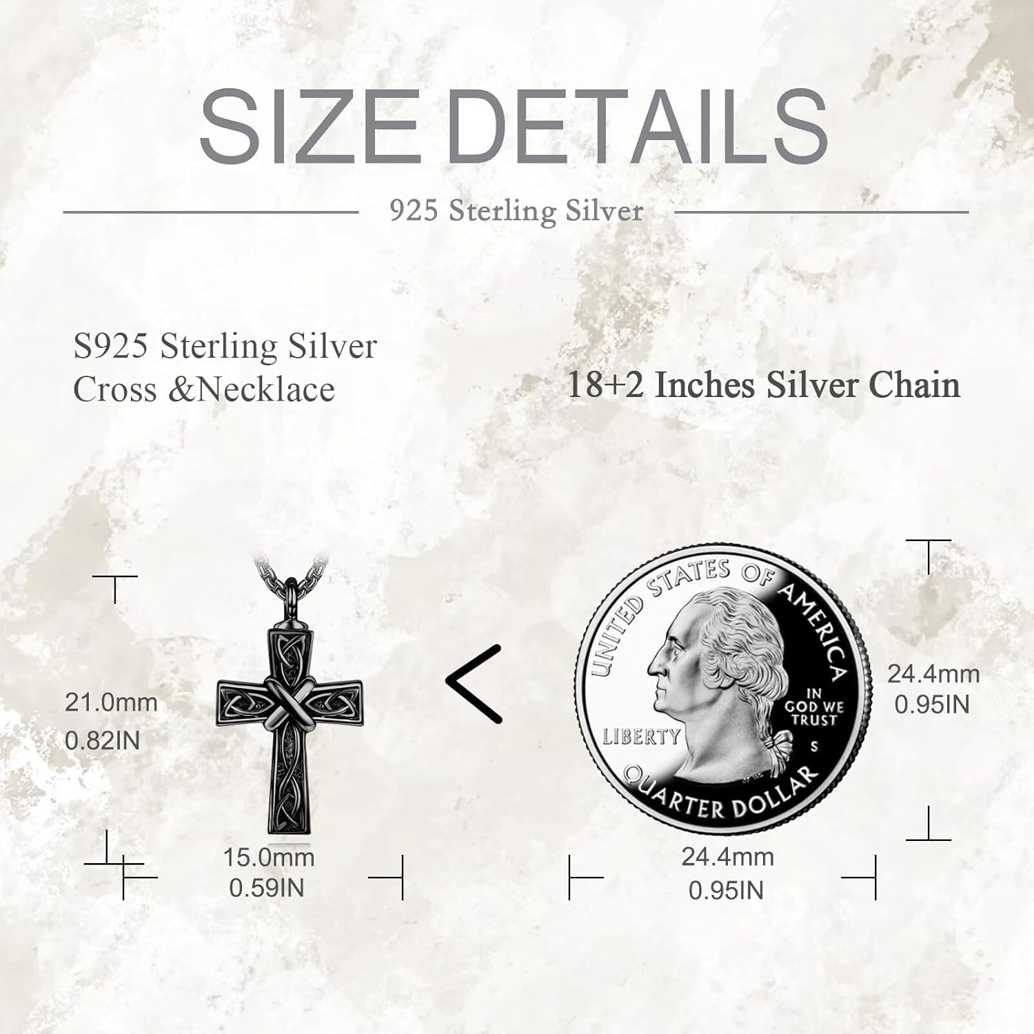 Celtic Cross Urn Necklace For Ashes for Women 925 Sterling Silver Celtic Knot Ashes Pendant Cross Cremation Jewelry for Women Men