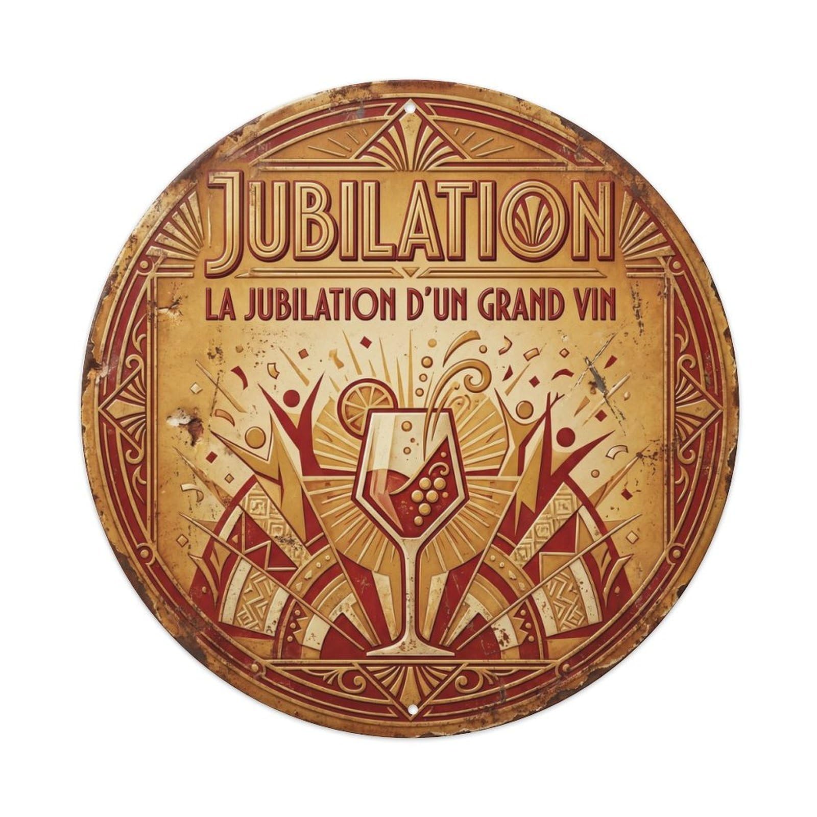 Jubilation Humorous Bistro Jubilation Vintage Metal Tin Sign Plaque Wall Decor for Cafe, Club Bar, Office, Garden Metal Poster 8x8Inch