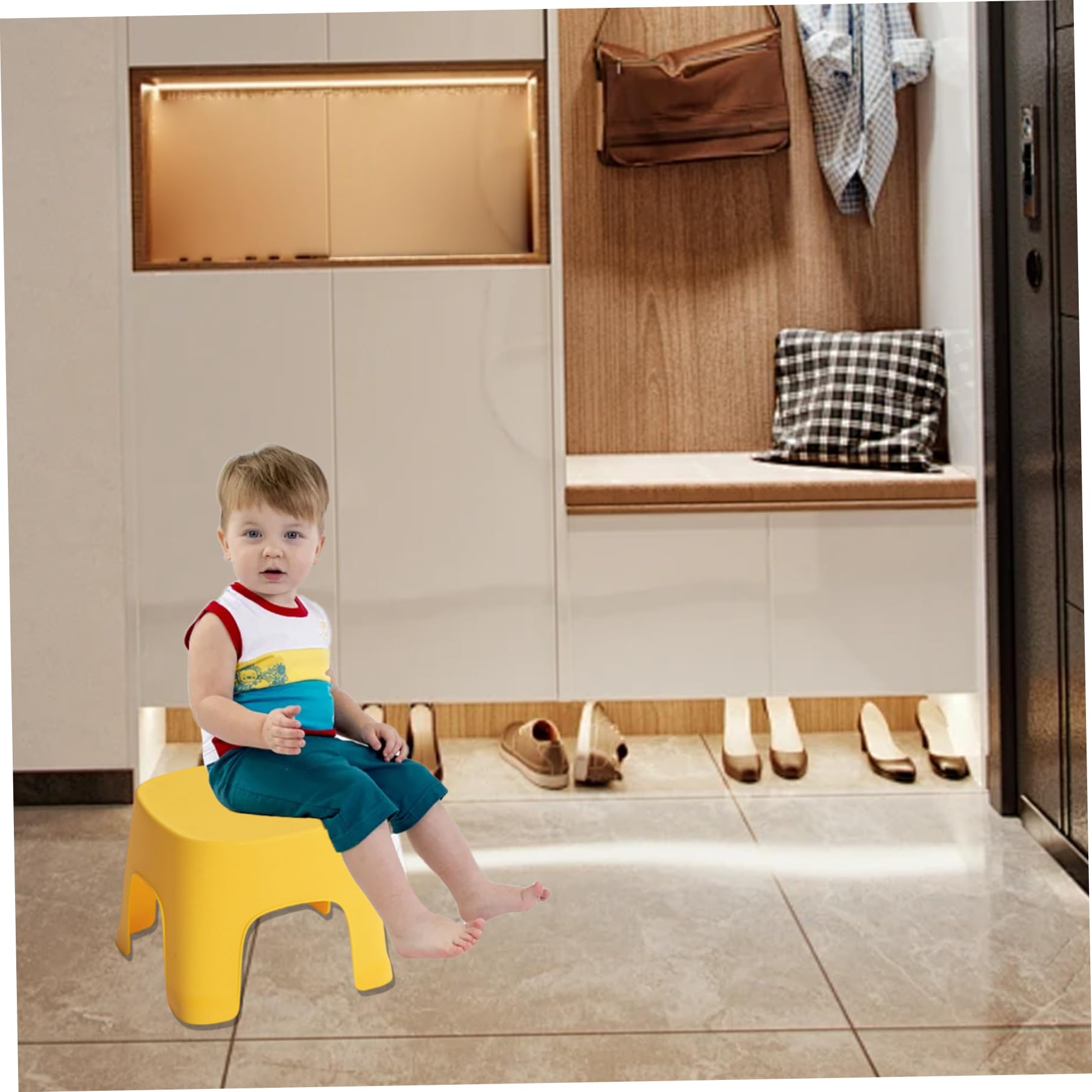 Tabouret d'enfants 8x8x6 Pouces empilable et Lourde Tabouret PVC en PVC en