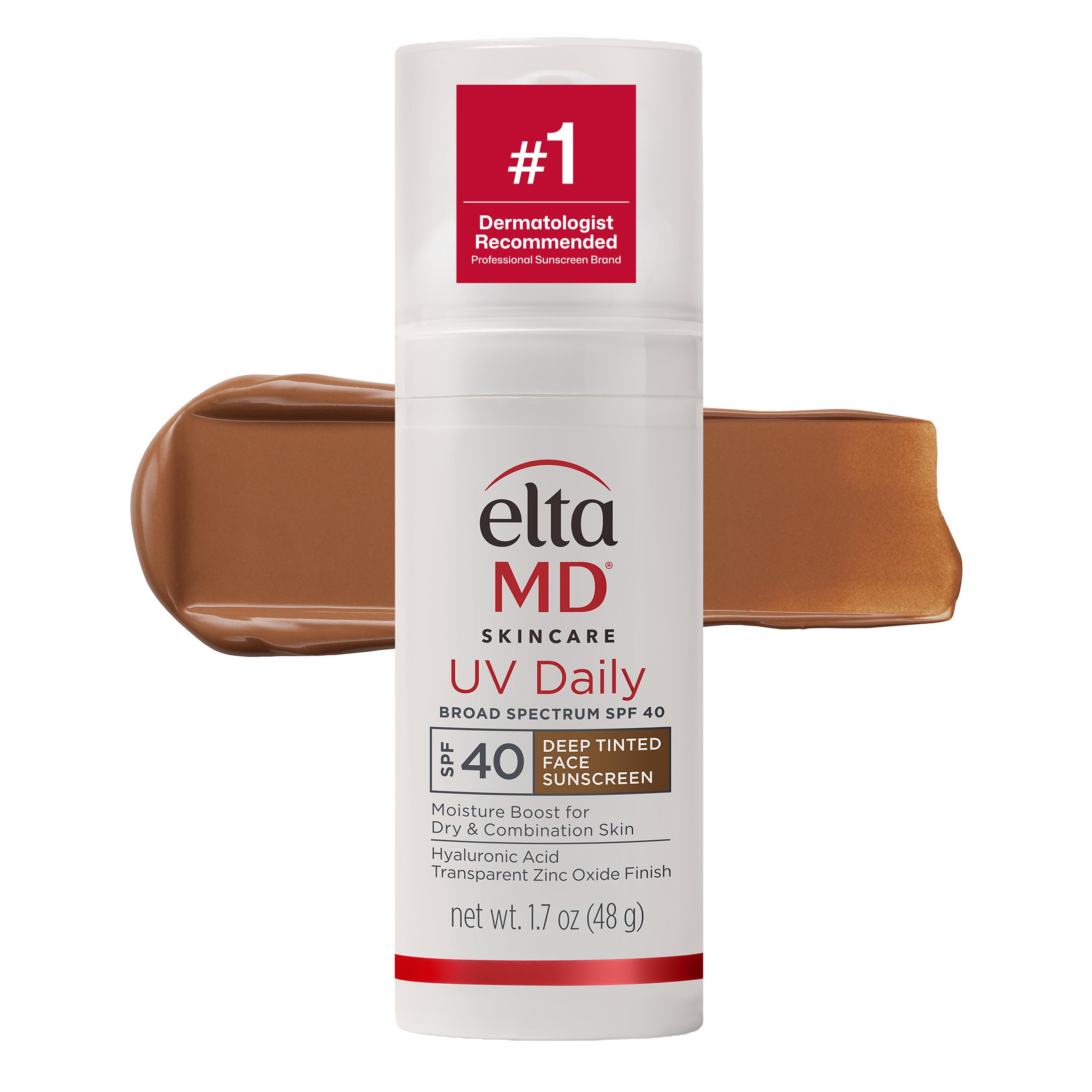 Photo 1 of EltaMD UV Daily Deep Tinted SPF 40 Face Sunscreen Moisturizer with Zinc Oxide, Tinted Daily Face Moisturizer with SPF, Sunscreen for Dry Skin,1.7 oz Pump