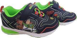 Disney Pixar Toy Story 4 Boy's Lighted Athletic Sneaker, Black/Green (Toddler/Little Kid)