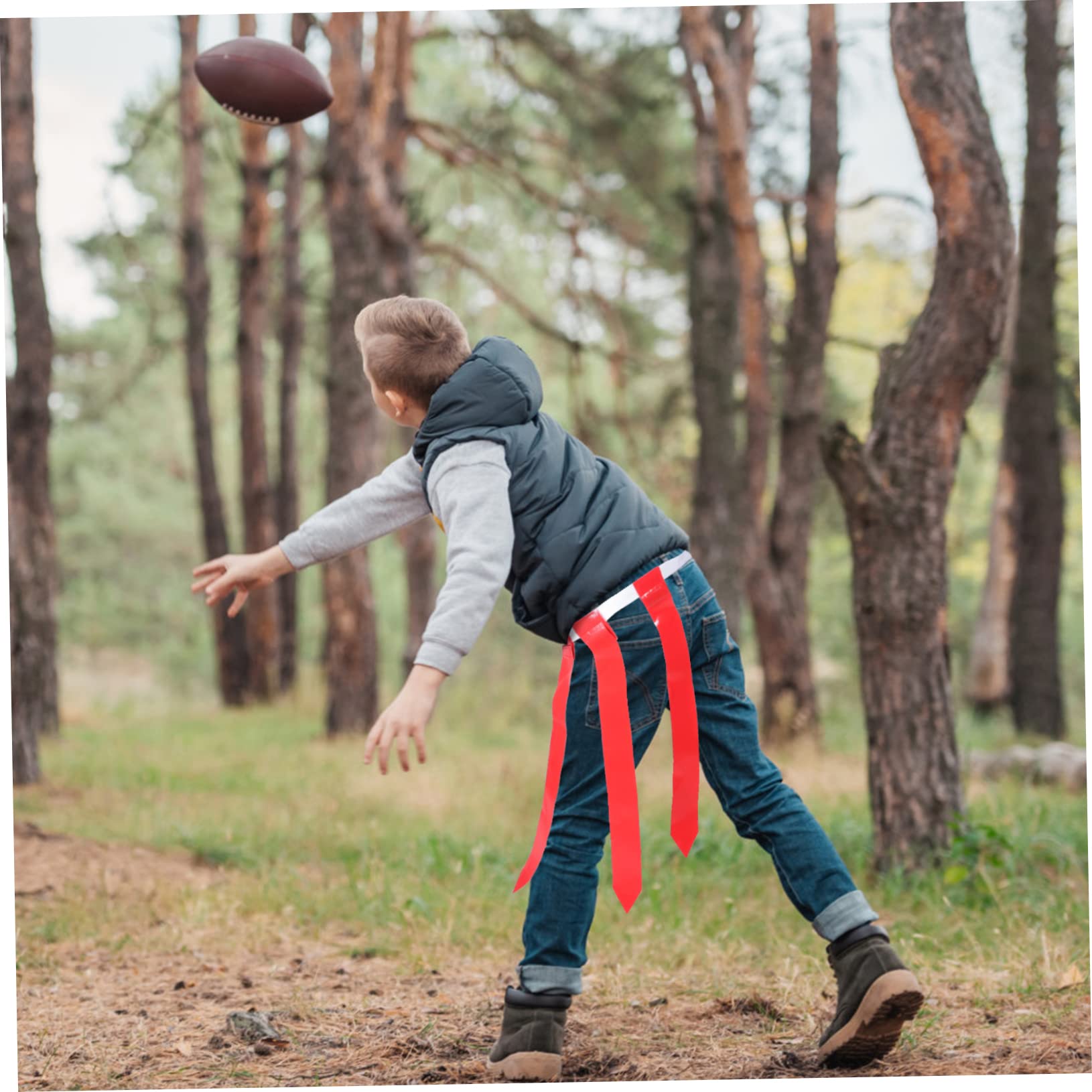 Kisangel Fußballgürtel Flag-Football-Gürtel Flag-Rugby-Gürtel Fahnenstange Flag Football fußballspiele für outdoor sport Rugby-Sportgeräte Outdoor-Fußballzubehör Polyester