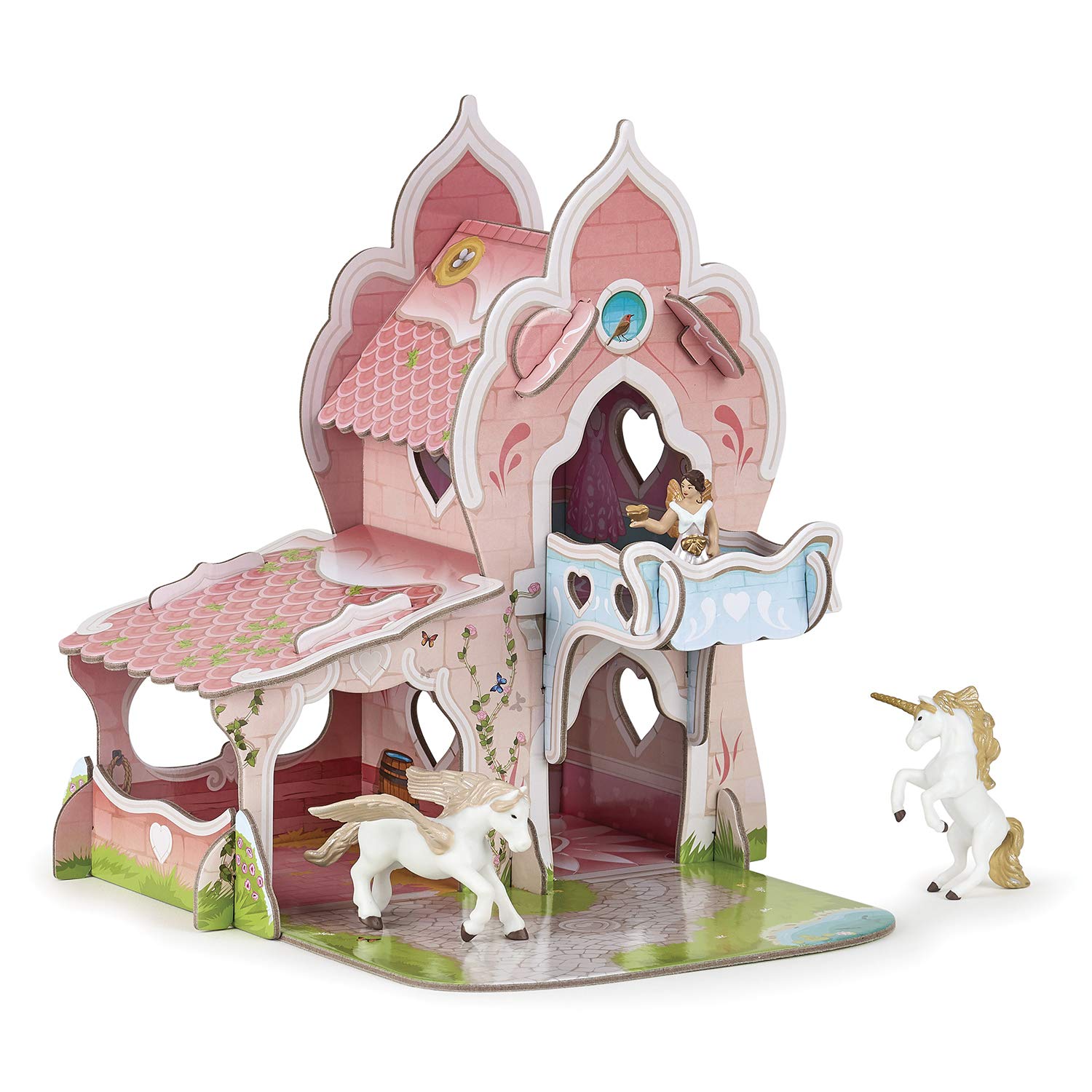 Papo 33105 Mini Princess Castillo de cartón Medio Ambiente, Multicolor Figura