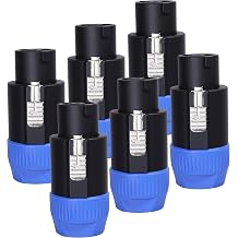 HBU 6pcs 8 Pole Speakon Connector - Pack of 6 Pro Audio Jack Amplifier NL8 Speak-On Quick Lock Plugs - Compatible with Neutrik Speak-On NL8FC, NL8FX, NL8MP, NL8MPR for Loudspeaker Connection