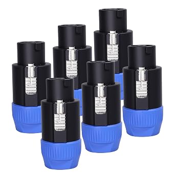 HBU 6pcs 8 Pole Speakon Connector - Pack of 6 Pro Audio Jack Amplifier NL8 Speak-On Quick Lock Plugs - Compatible with Neutrik Speak-On NL8FC, NL8FX, NL8MP, NL8MPR for Loudspeaker Connection