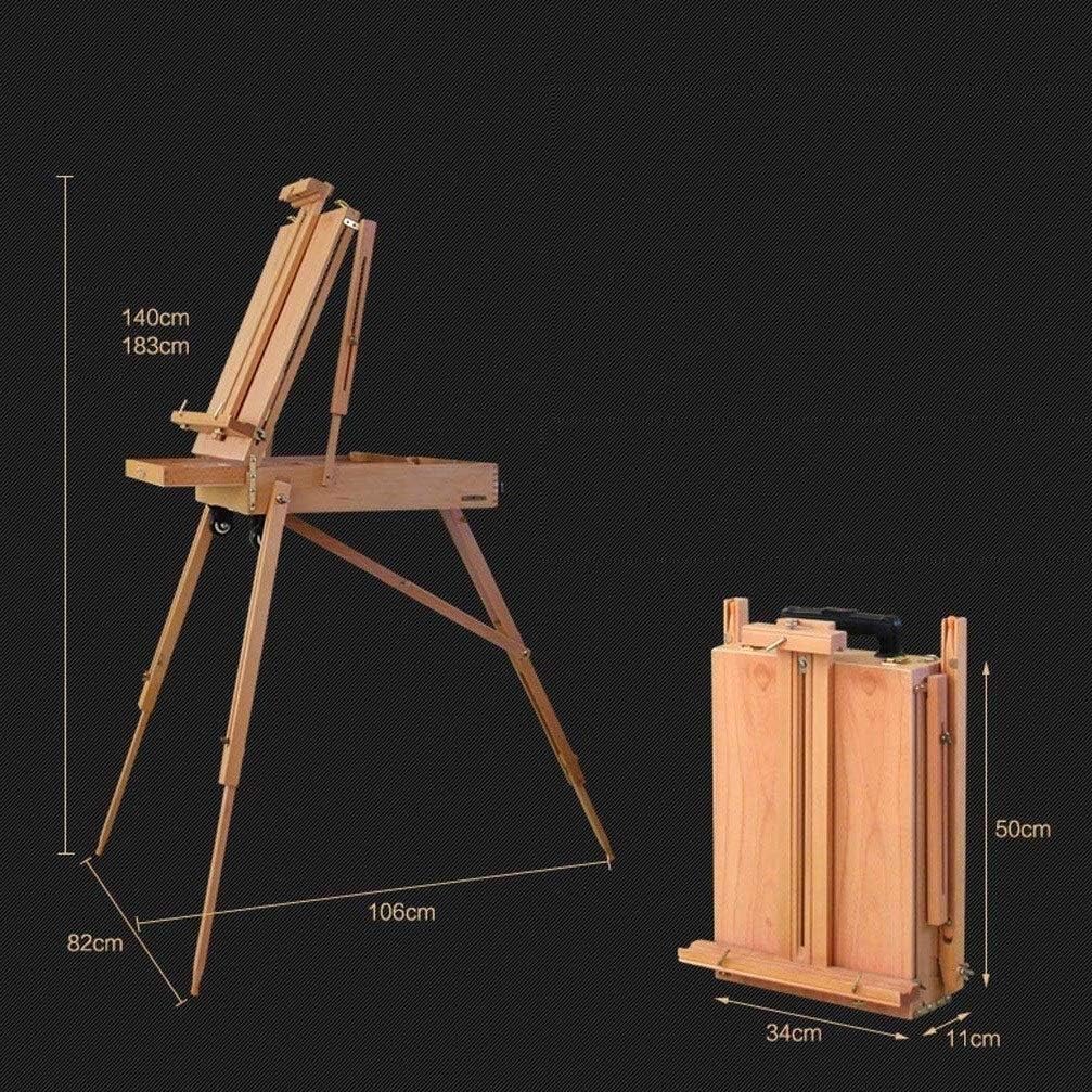 Drawing Board - Elm Sketch Portable Picture Box Wooden Lever Oil Painting Art Rack Foldable Multi-Function Easel image 2