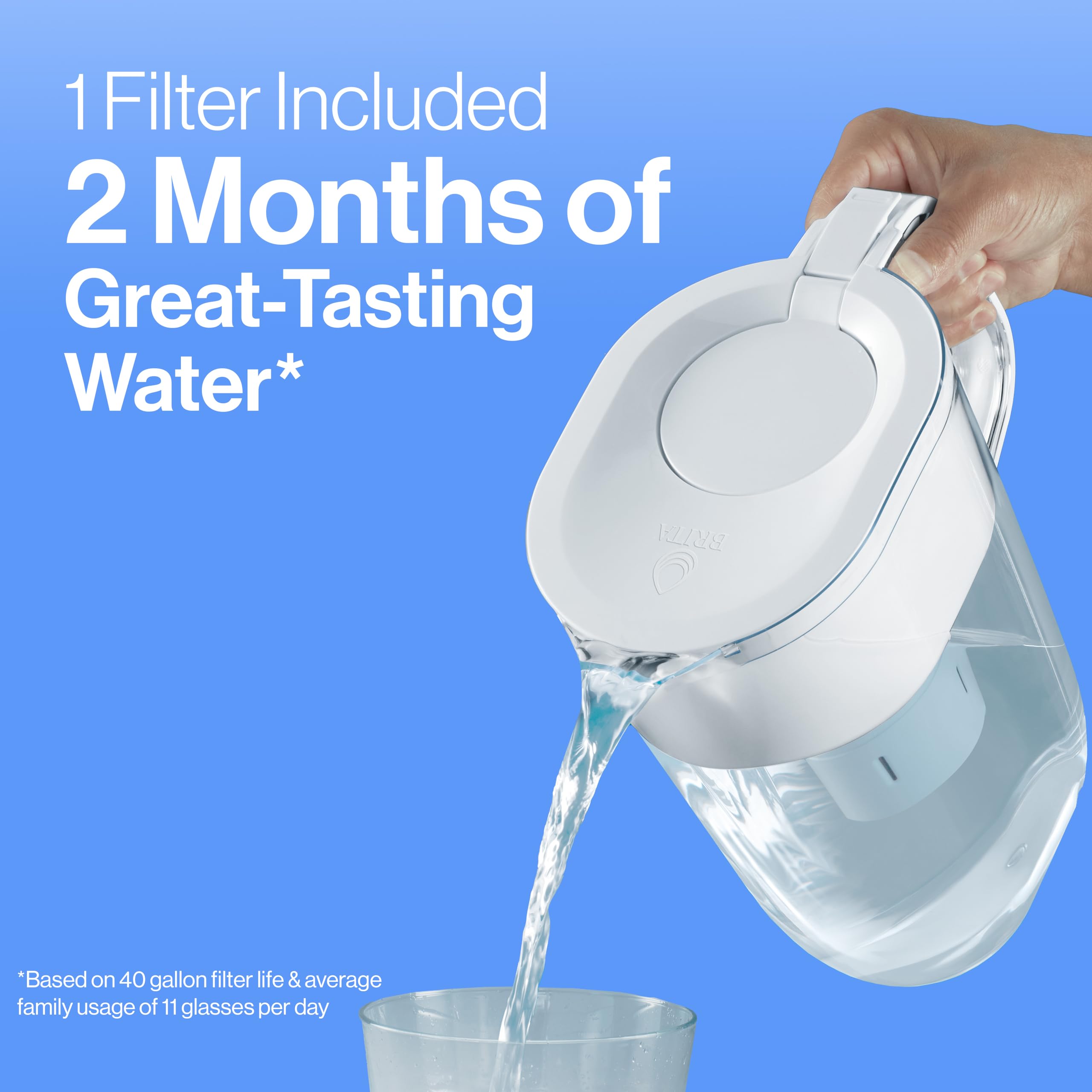 Brita 27 Cup Filter Dispenser, Reduces Chlorine taste and odour from Tap Water, Filters 151 Litres, UltraMax, Grey - 5