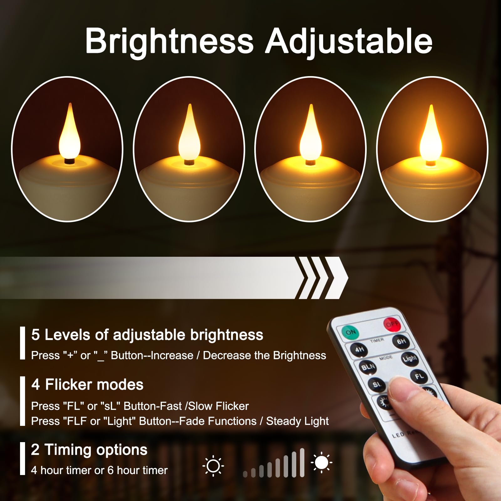 AntizerTM Lot De 3 Bougies Sans Flamme Avec Effet Brique 10,2 Cm