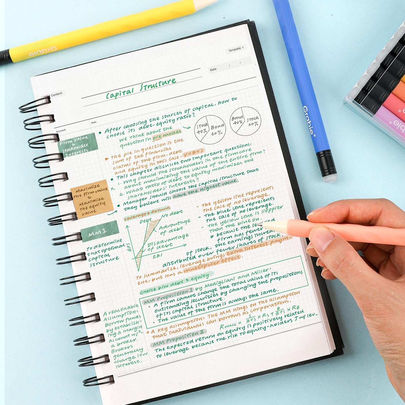 Grabie Erasable Gel Pens 9 Colors Erasable Pens Multicolor Make Mistakes Disappear 0 7mm Medium Point Rollerball Tip — view 8