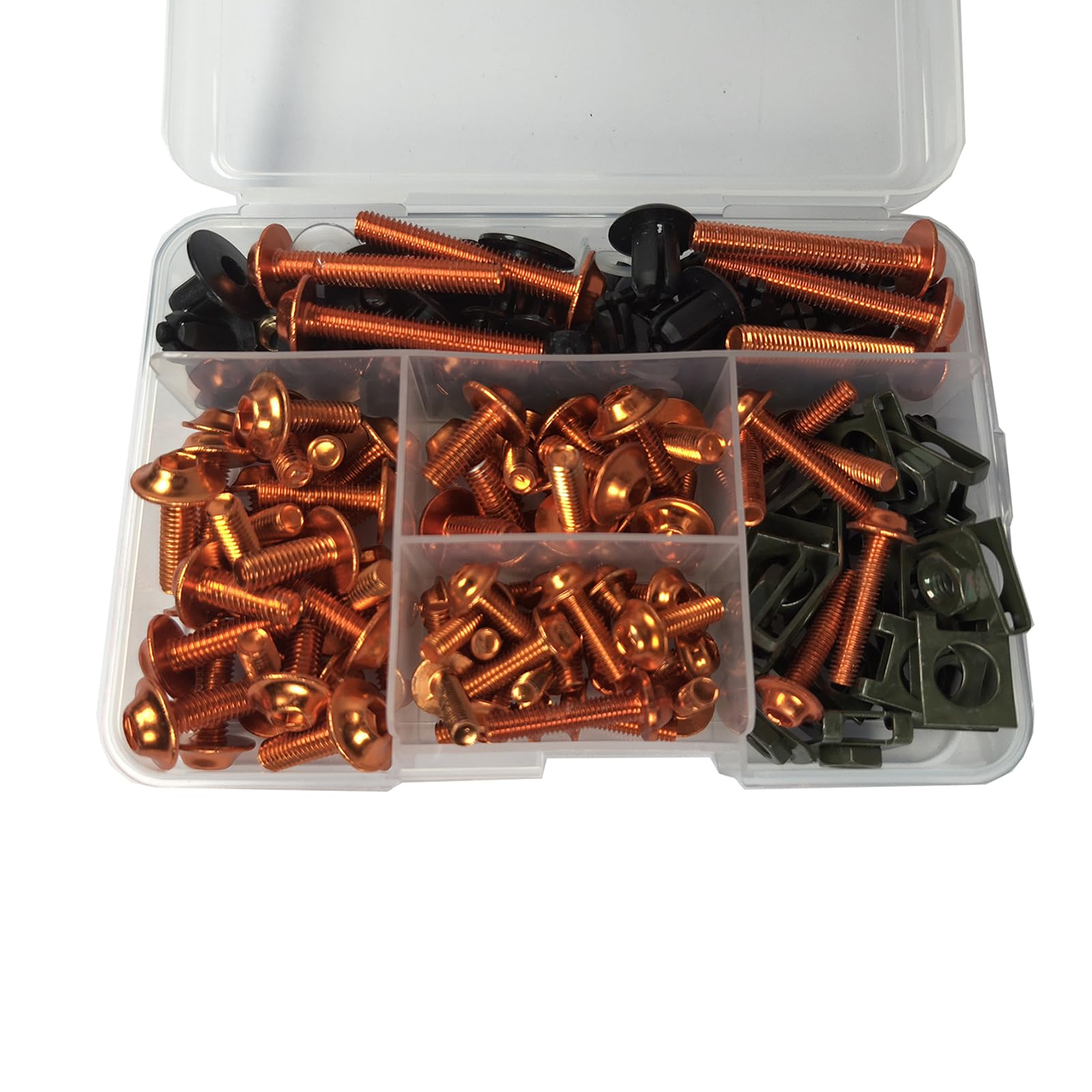 210pcs Motorcycle Fairing Bolts Kit for Sportbike Orange