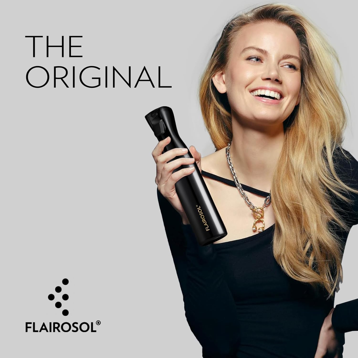 LAIROSOL 2 Pack Spray Bottle for Hair, 10.01 oz/300 ml, White Bottle and Black Bottle
