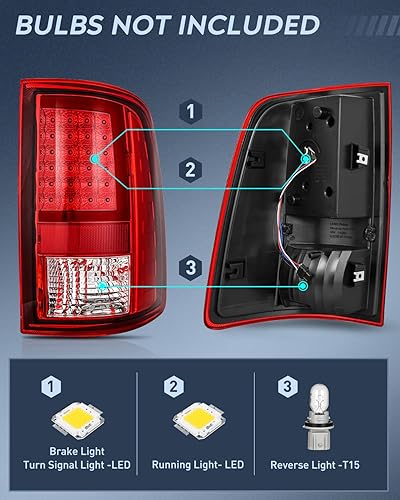 Miniatura 89 de Nilight Conjunto de luz trasera para Dodge Ram 2009 2010 2011 2012 2013 2014 2015 2016 2017 2018 Dodge Ram 1500 2500 3500 2019 2020 2021 estilo Lado