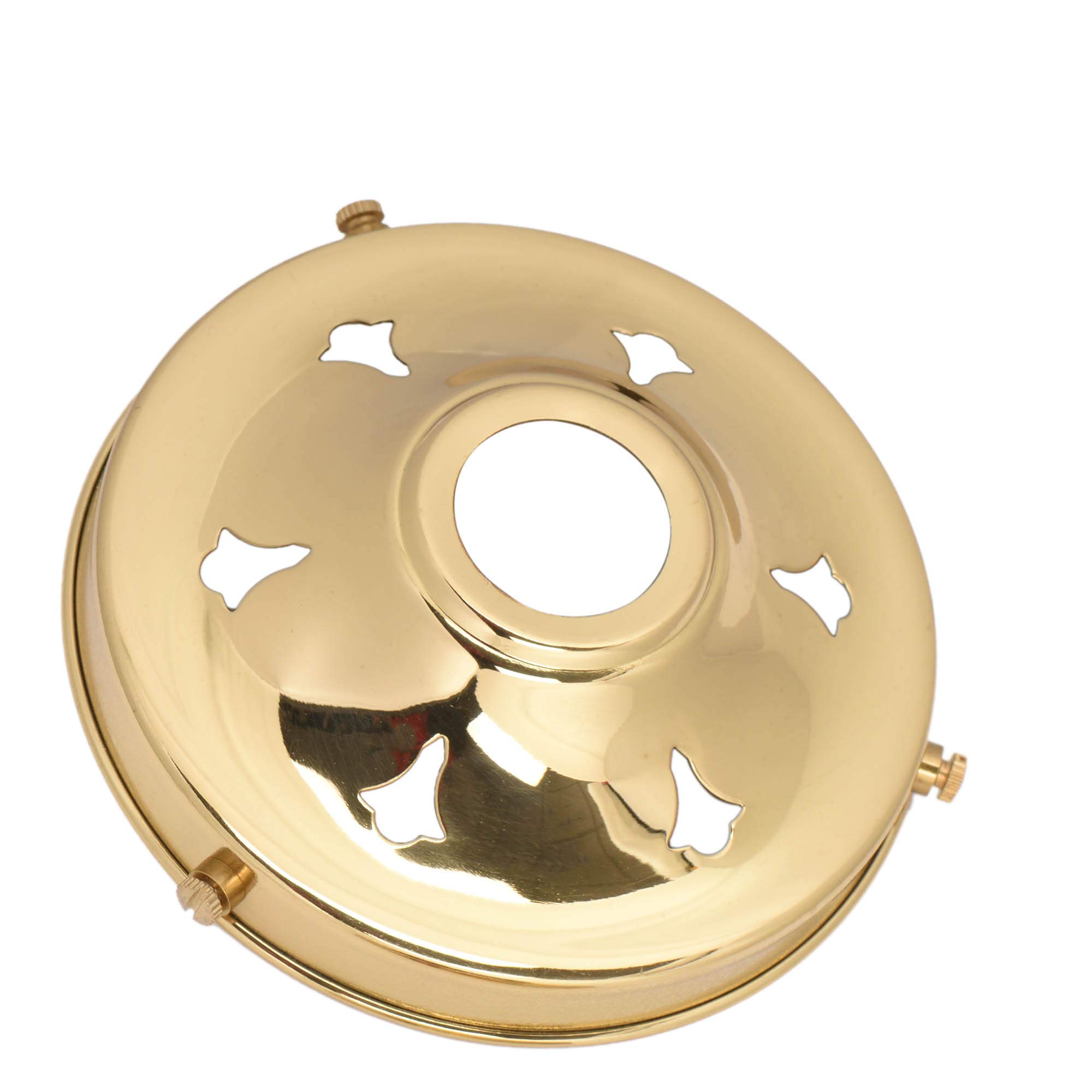 Elektek 4.25" Brass Glass Lamp Shade Gallery Fitting For B22 Shade Ring Bulb Holders 4.25 Inch - Brass