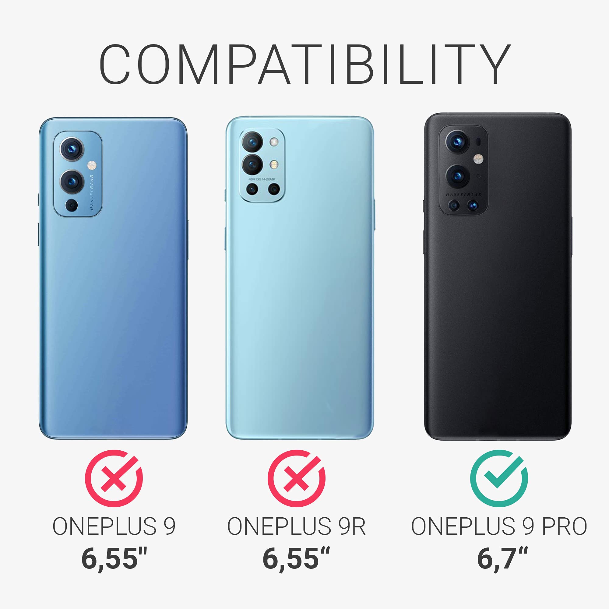 Custodia Kwmobile Per OnePlus 9 Pro – Back In Legno Naturale Con Bumper In Silicone TPU, Antigraffio E Antiurto, Design Vintage Madreperla (Marrone Scuro)