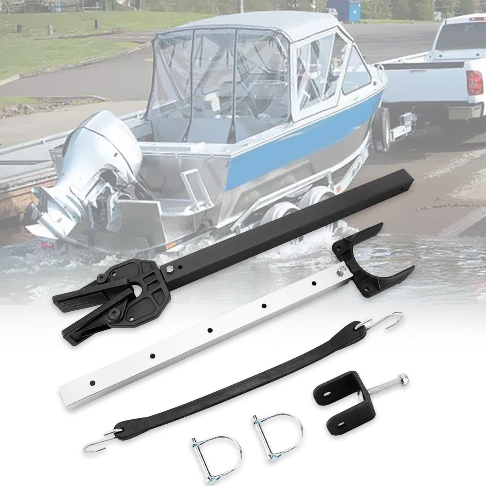F Fityle Support de Moteur de Bateau réglable pour Tableau arrière, Robuste, avec tête Composite, 58,4 cm à 103,5 cm