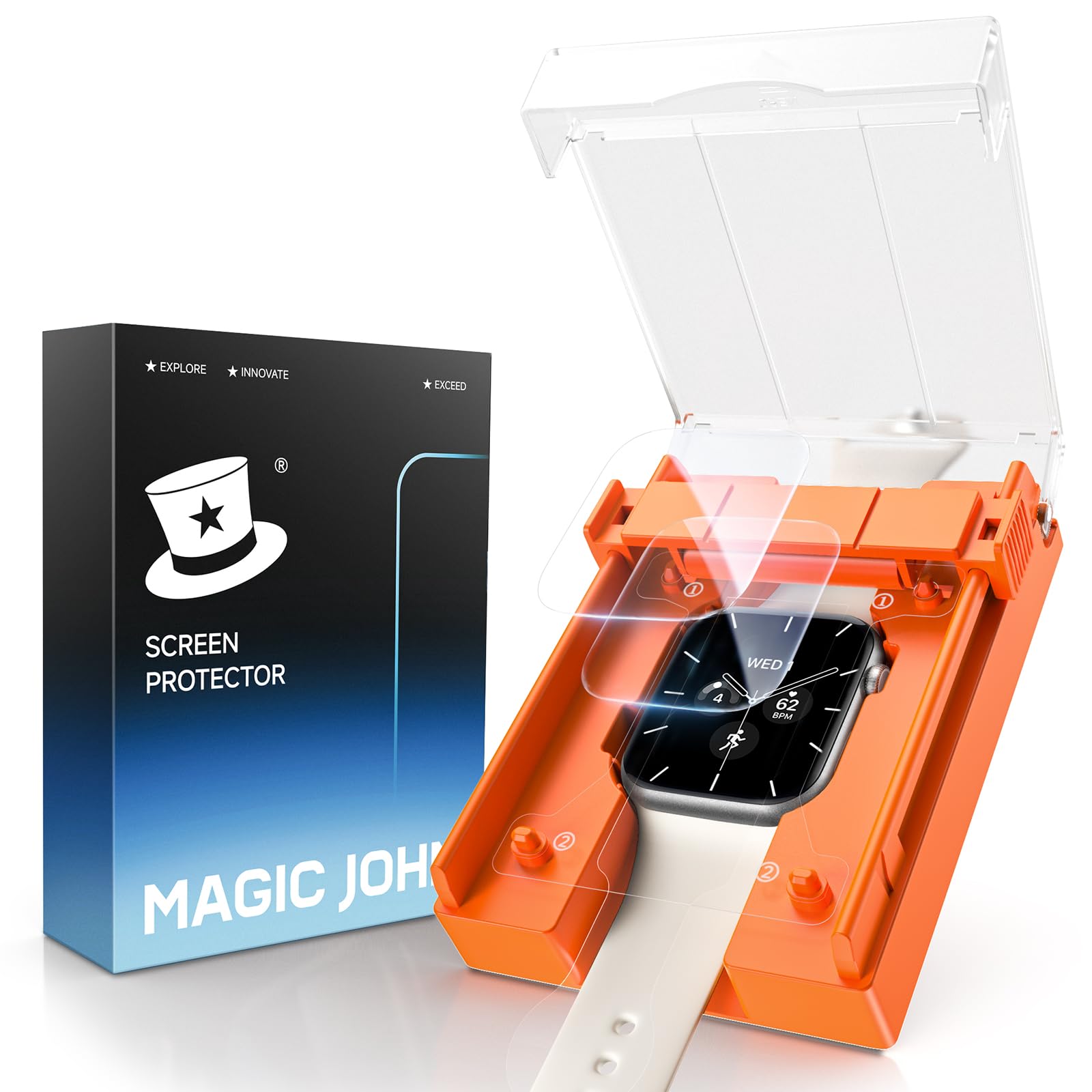 MAGIC JOHN 2 Pack for Apple Watch 42MM Series 12/11/10 Screen Protector