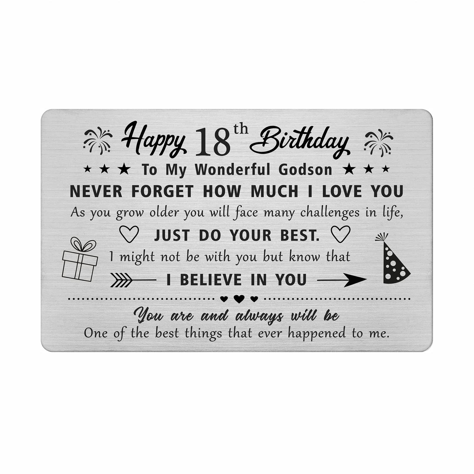 Hunts England Tarjeta De Cumpleaños Número 18 Para Ahijado – Feliz Cumpleaños – 18 – To The Best Godson In The World – Colección Iconic – Estándar – 148 X 148 Mm