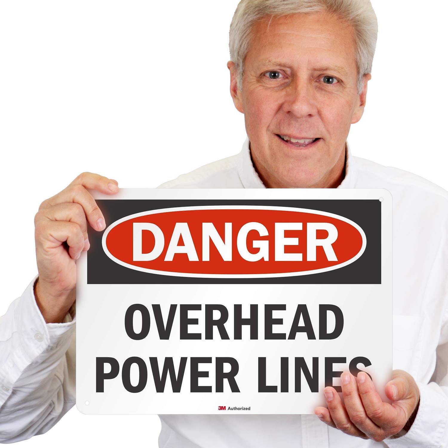 Danger: Power Lines Overhead - OSHA Sign - J. J. Keller